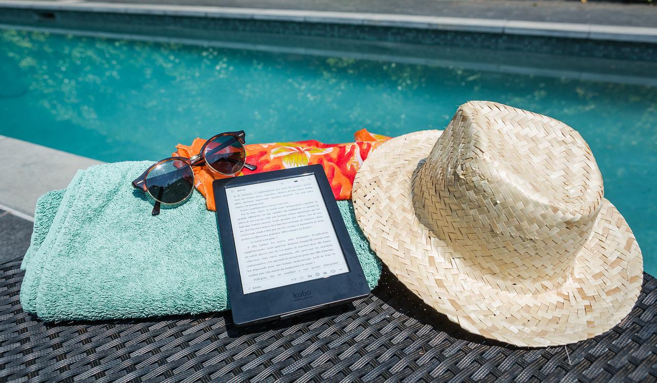 Reading by the pool